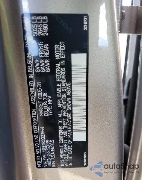 2024 Volvo Xc40 Plus z USA, uszkodzony, nr VIN YV4L12UE0R2323944